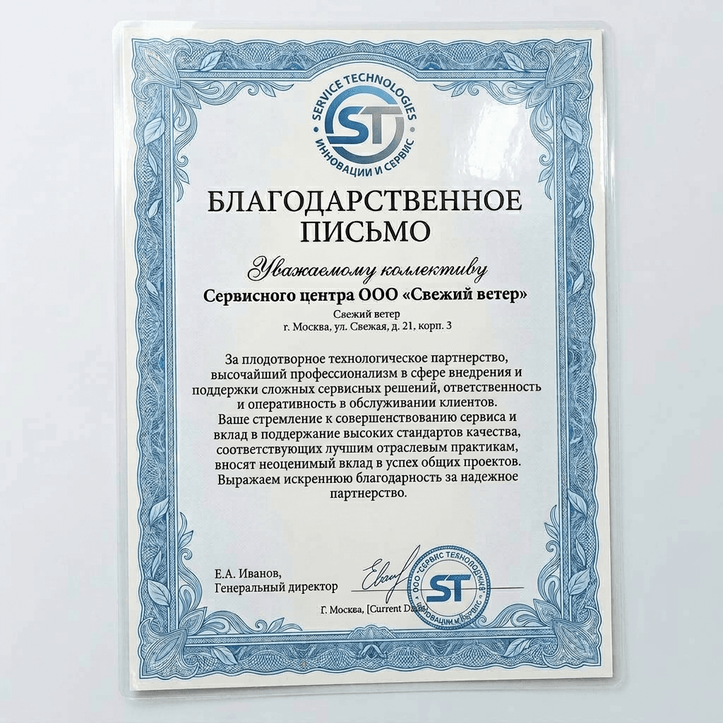 Благодарность от Dyson Technologies